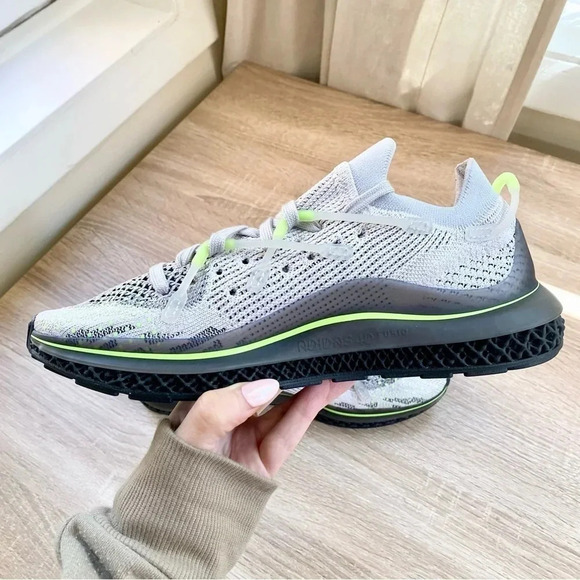 NWT Adidas Originals 4D Fusio Sneakers Shoes Running Grey Solar Yellow Women 9 - Picture 8 of 17